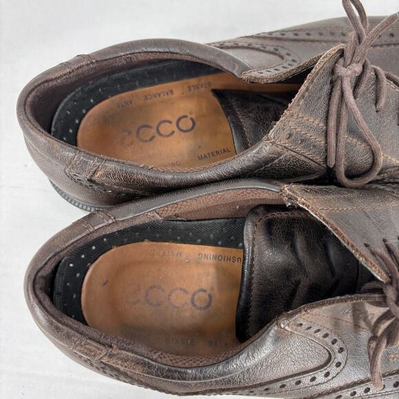 ECCO Oxford Shoe Mens Size EU 46 Brown Leather Wingtip Lace Up Comfort Casual main image 8